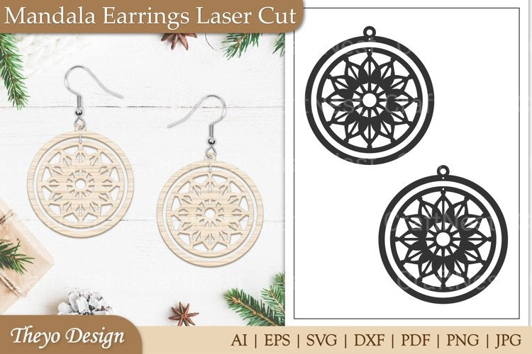 Earrings Mandala SVG Bundle