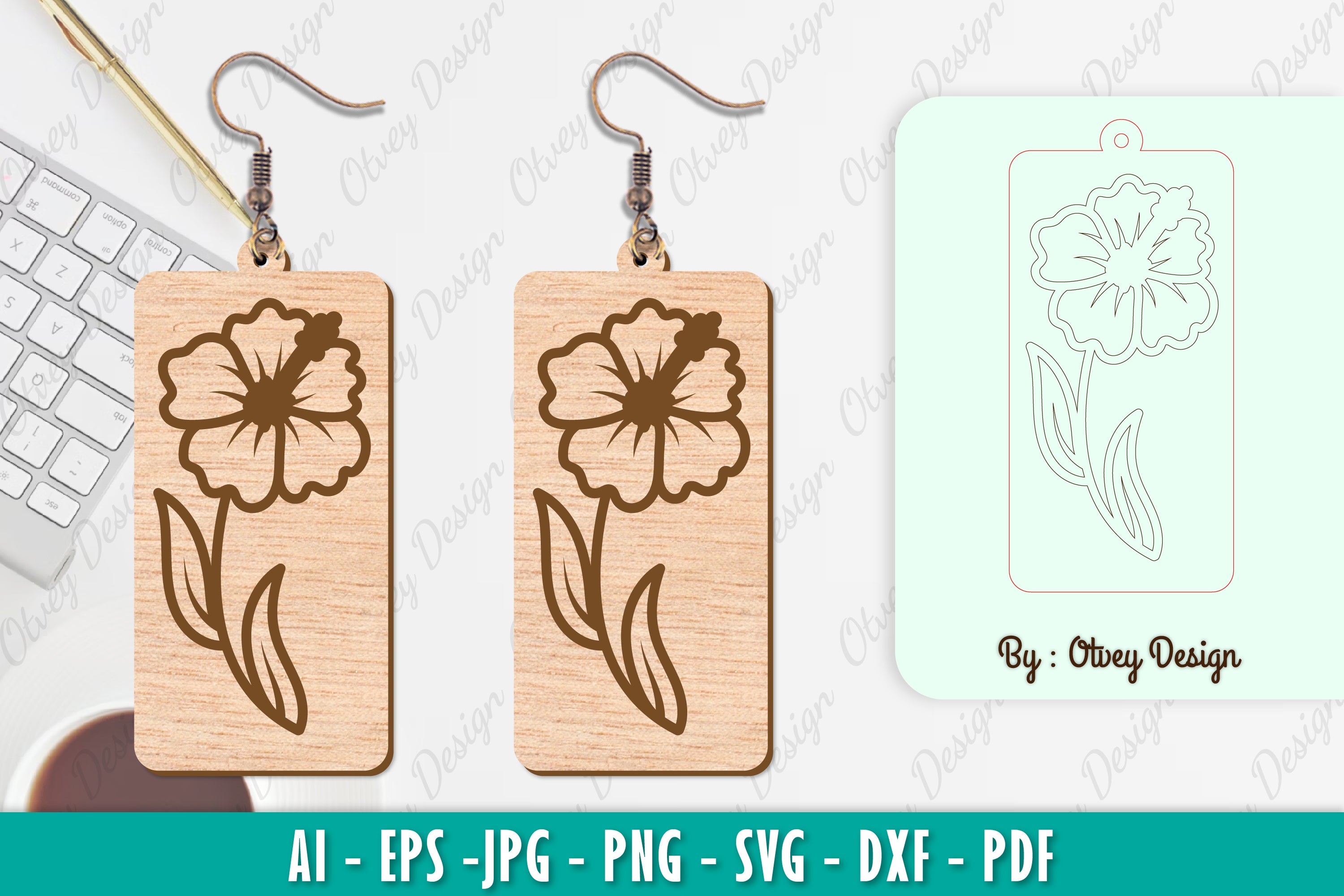 Flower Earring SVG Bundle 34 - CraftNest - Digital Crafting and Art