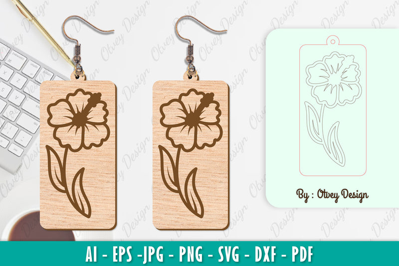 Flower Earring SVG Bundle 34 - CraftNest - Digital Crafting and Art