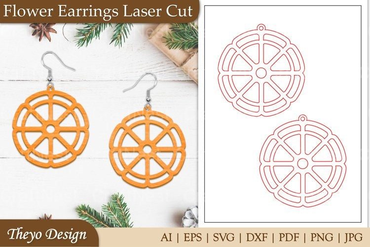 Earrings Lasercut Flower SVG Bundle