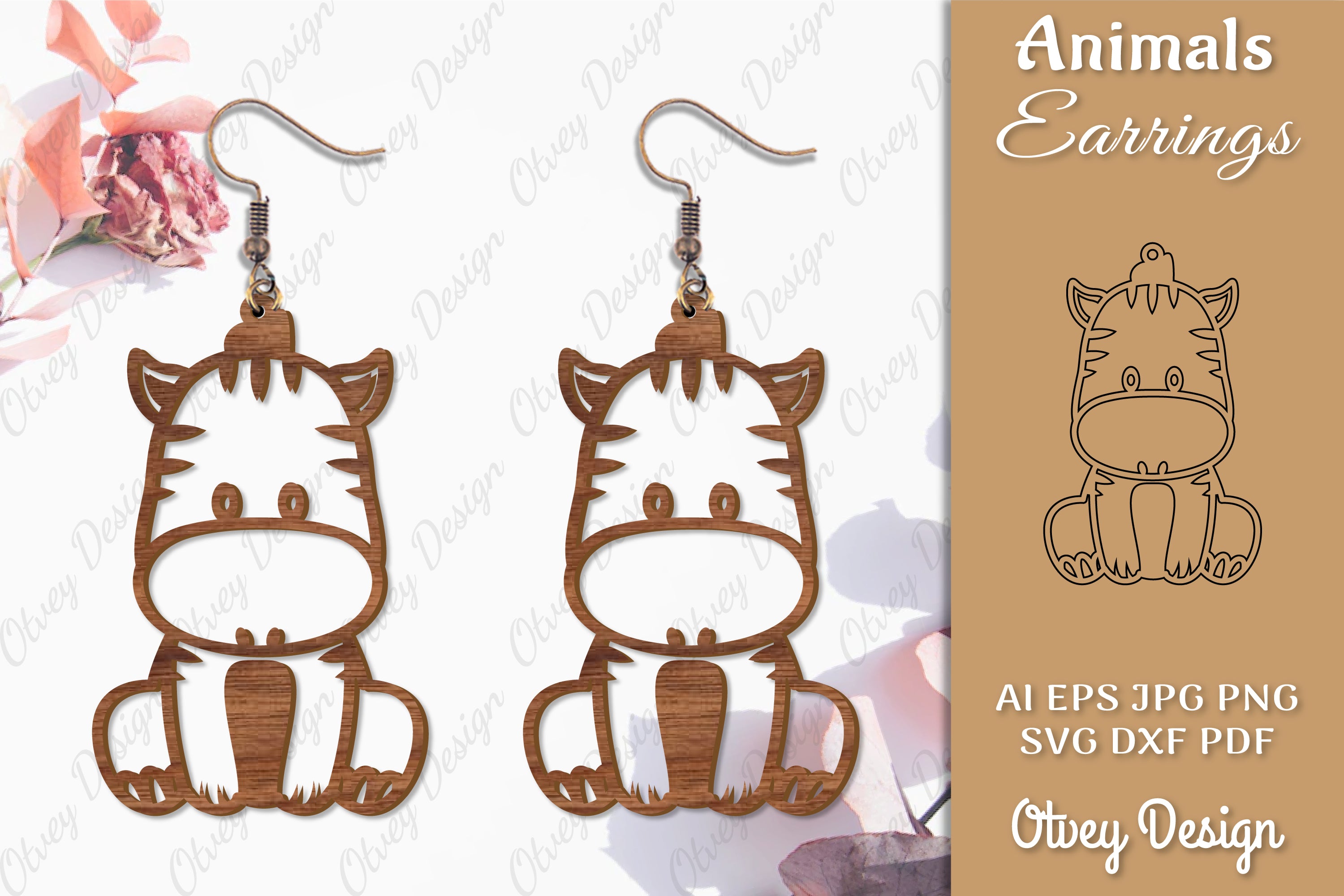 Animal Earrings SVG Bundle 13 - CraftNest - Digital Crafting and Art