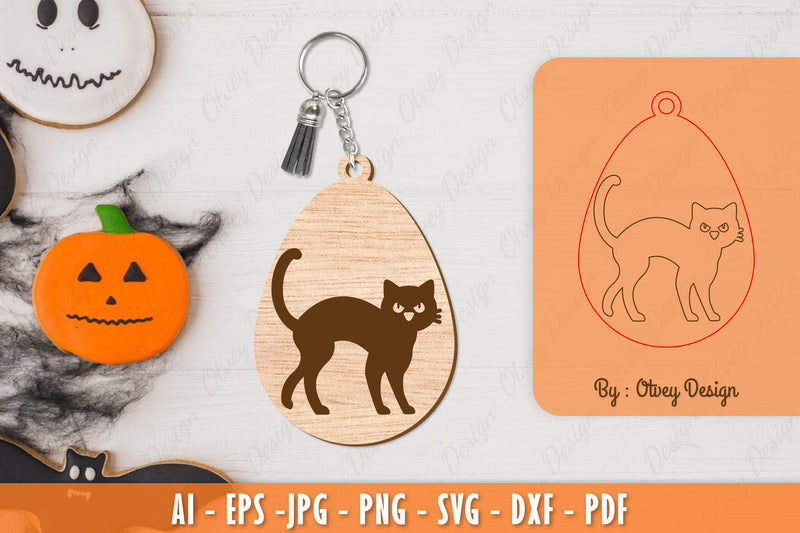 Halloween Keychain Laser Cut SVG Bundle 64 - CraftNest - Digital Crafting and Art