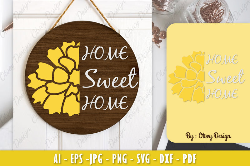 Marigold Flower Welcome Sign SVG Bundle 4 - CraftNest - Digital Crafting and Art