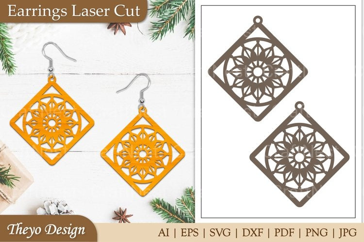 Lasercut Mandala Earrings SVG Bundle