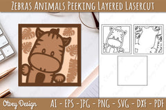 Animals Peeking Layered Lasercut SVG Bundle 13 - CraftNest - Digital Crafting and Art