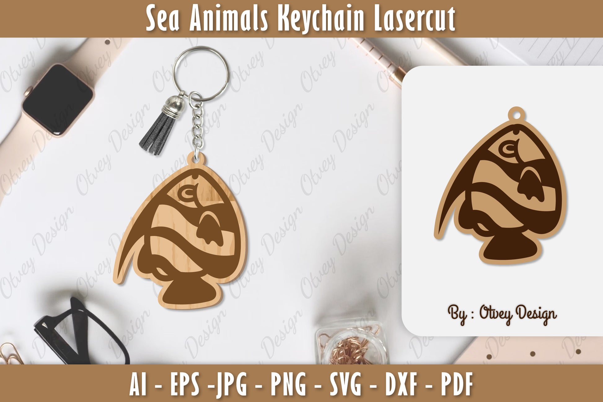 Keychain Sea Animals Laser Cut SVG Bundle 10 - CraftNest - Digital Crafting and Art