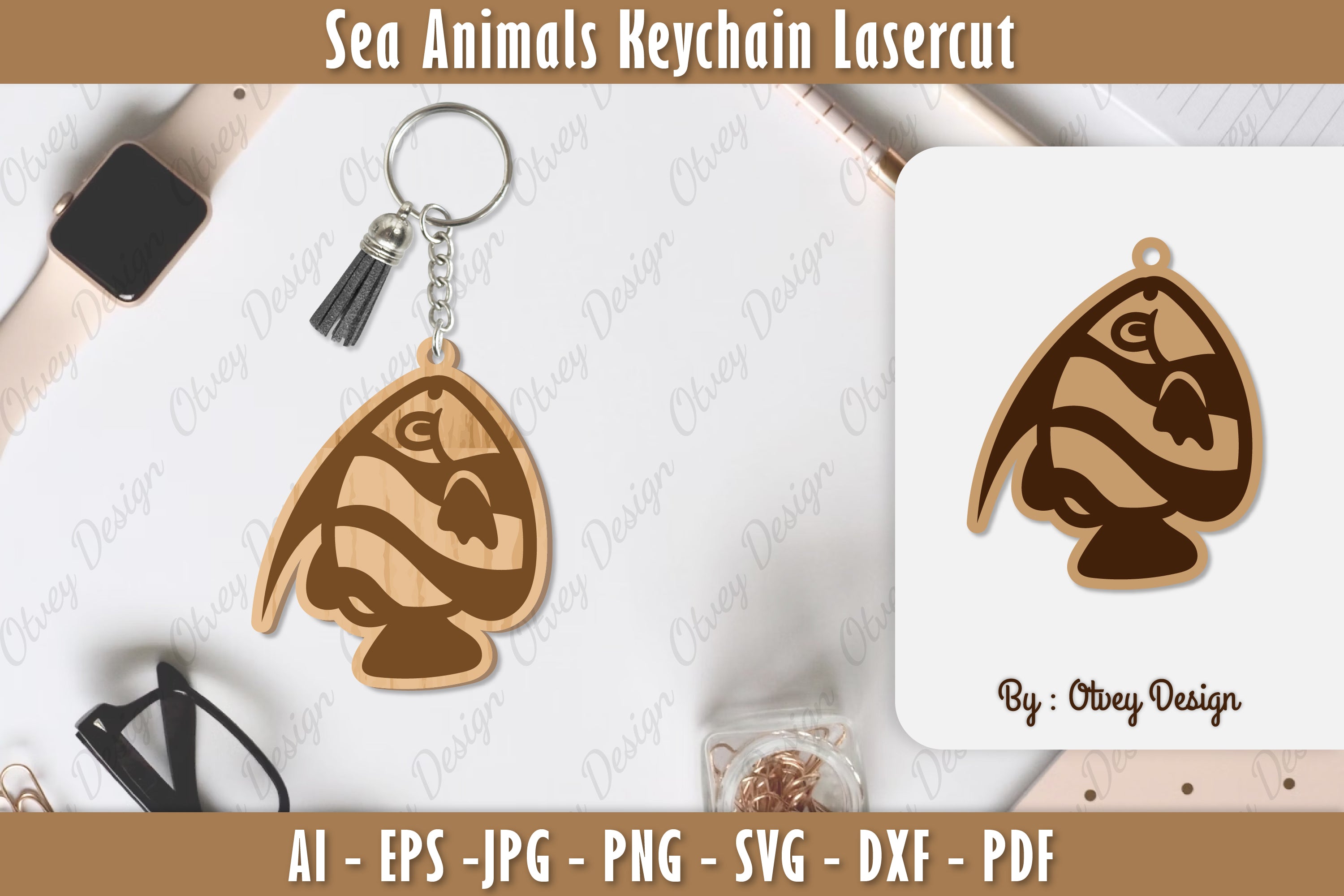 Keychain Sea Animals Laser Cut SVG Bundle 10 - CraftNest - Digital Crafting and Art