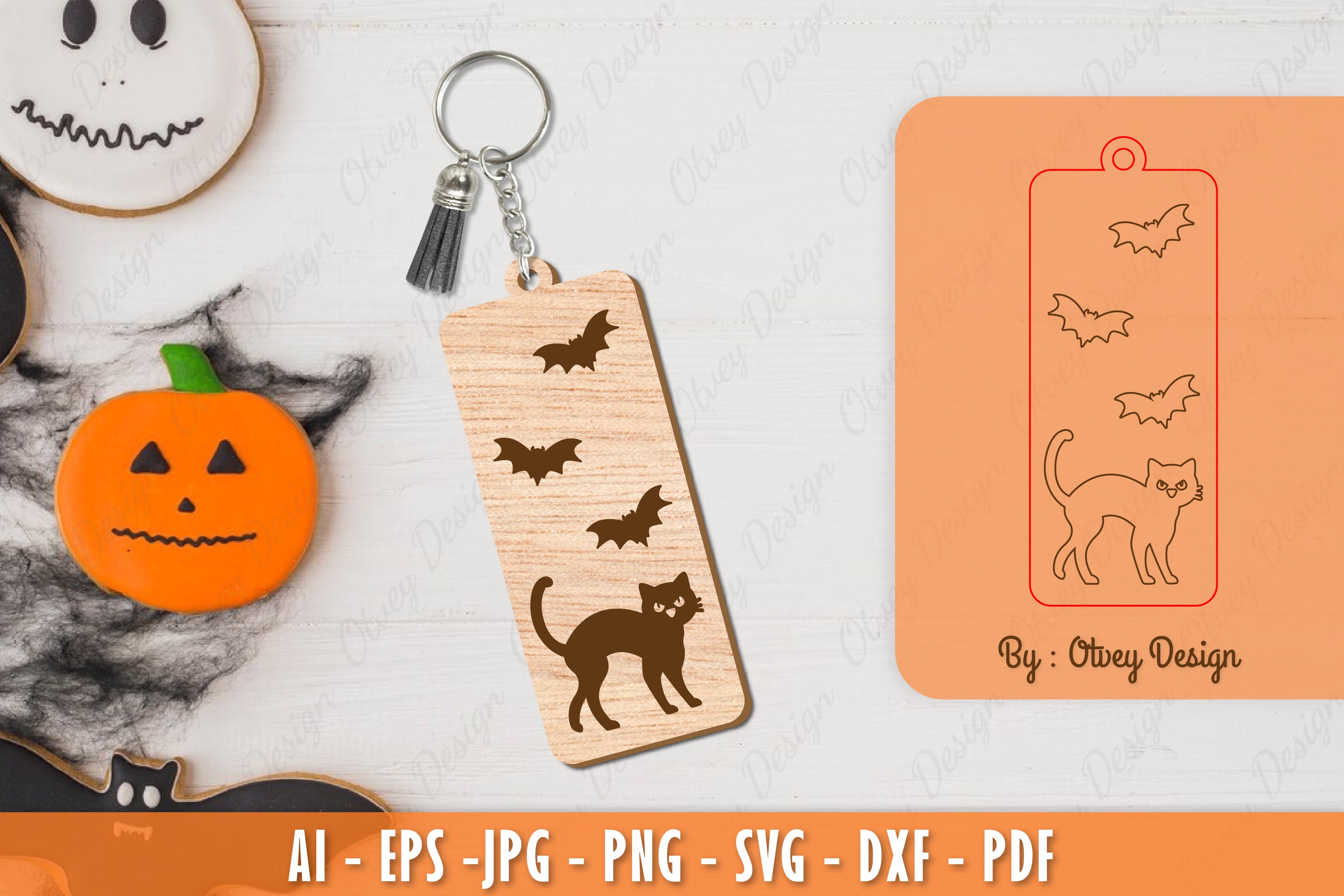 Halloween Keychain Laser Cut SVG Bundle 20 - CraftNest - Digital Crafting and Art