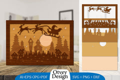 Christmas Santa Sleigh Lasercut SVG Bundle 8 - CraftNest - Digital Crafting and Art