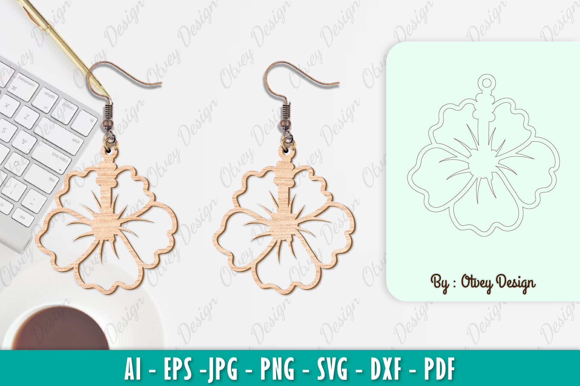 Flower Earring SVG Bundle 10 - CraftNest - Digital Crafting and Art