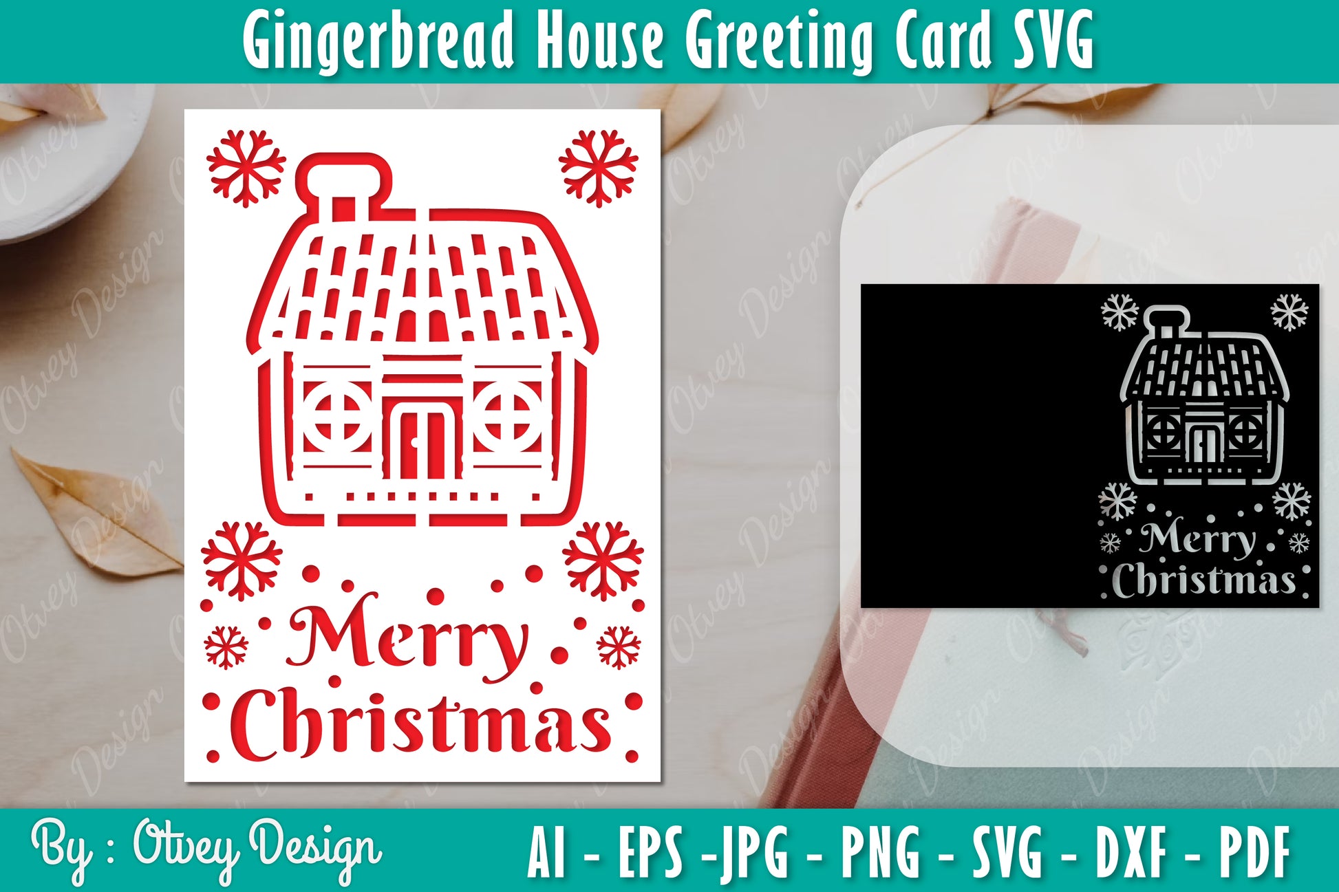 Gingerbread House Greeting Card SVG Bundle 10 - CraftNest - Digital Crafting and Art