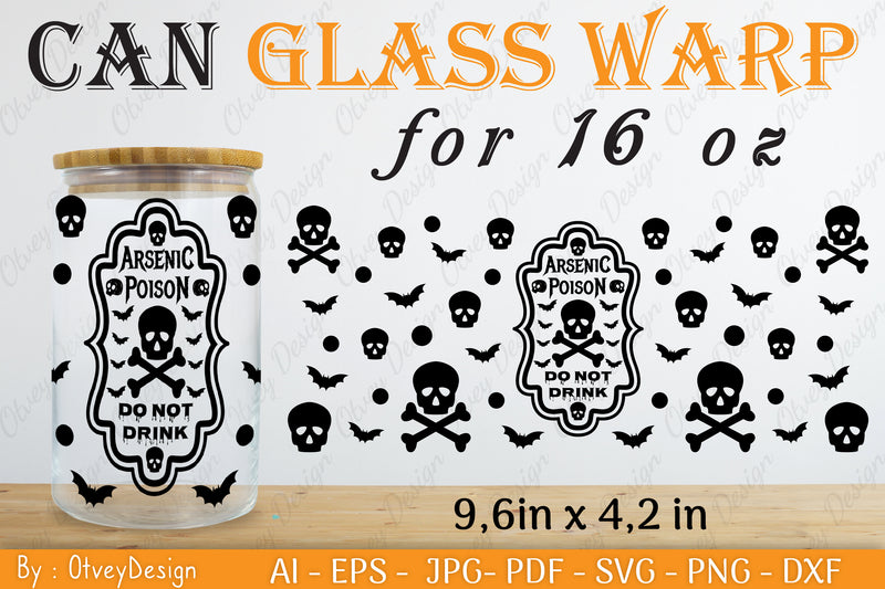 Halloween 16 oz Can Glass Wrap SVG Bundle 15 - CraftNest - Digital Crafting and Art