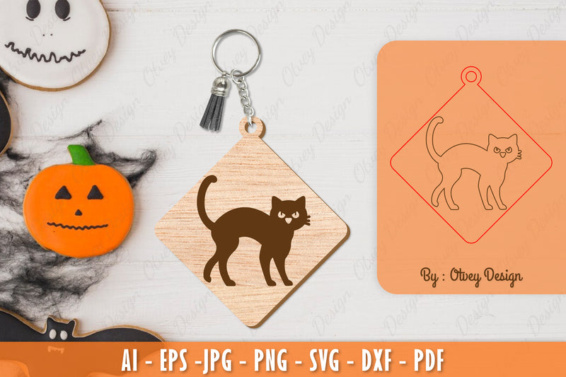 Halloween Keychain Laser Cut SVG Bundle 42 - CraftNest - Digital Crafting and Art