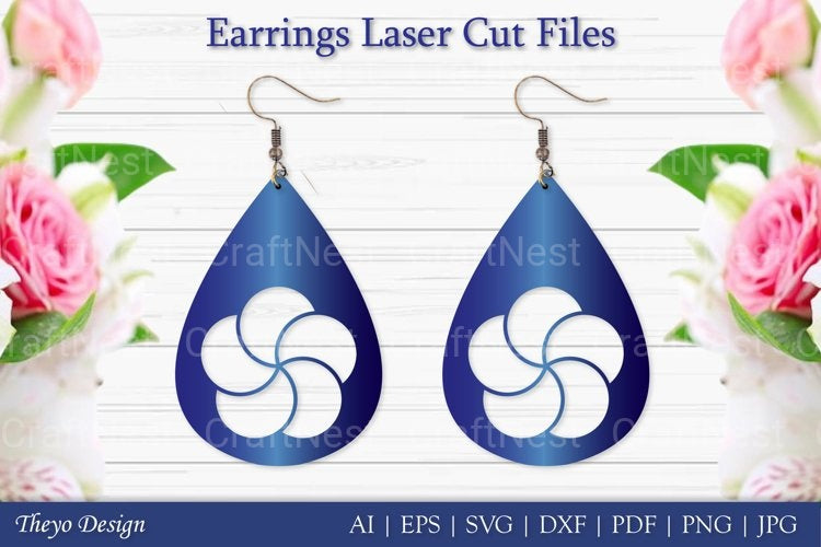 Laser Cut Flower Earrings SVG Bundle