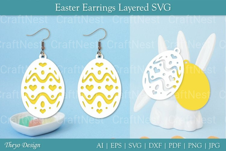 Easter Egg Earrings SVG Bundle