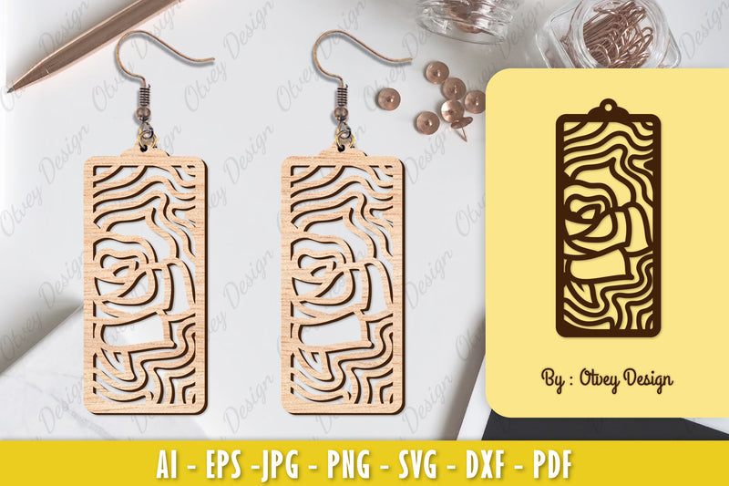 Flower Earring Laser Cut SVG Bundle 108 - CraftNest - Digital Crafting and Art