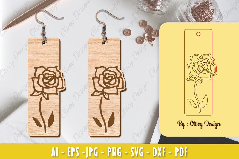 Flower Earring Laser Cut SVG Bundle 148 - CraftNest - Digital Crafting and Art