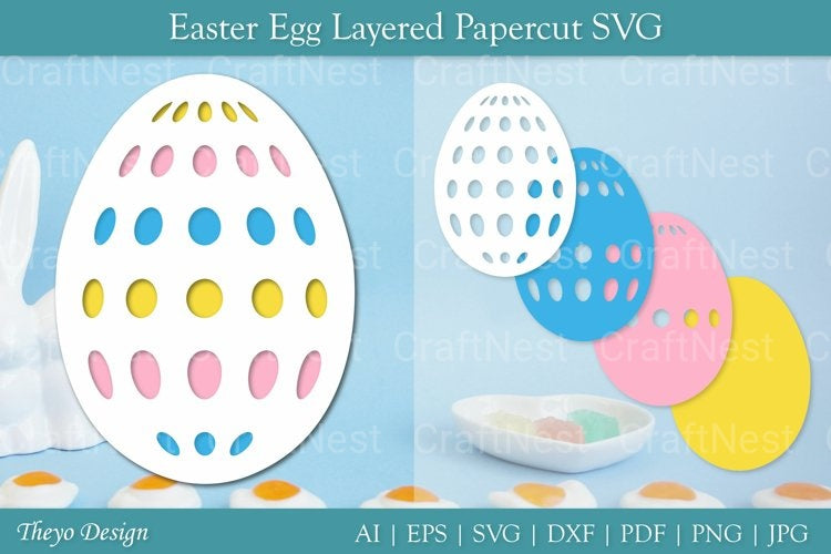 Easter Egg Layered Papercut SVG Bundle