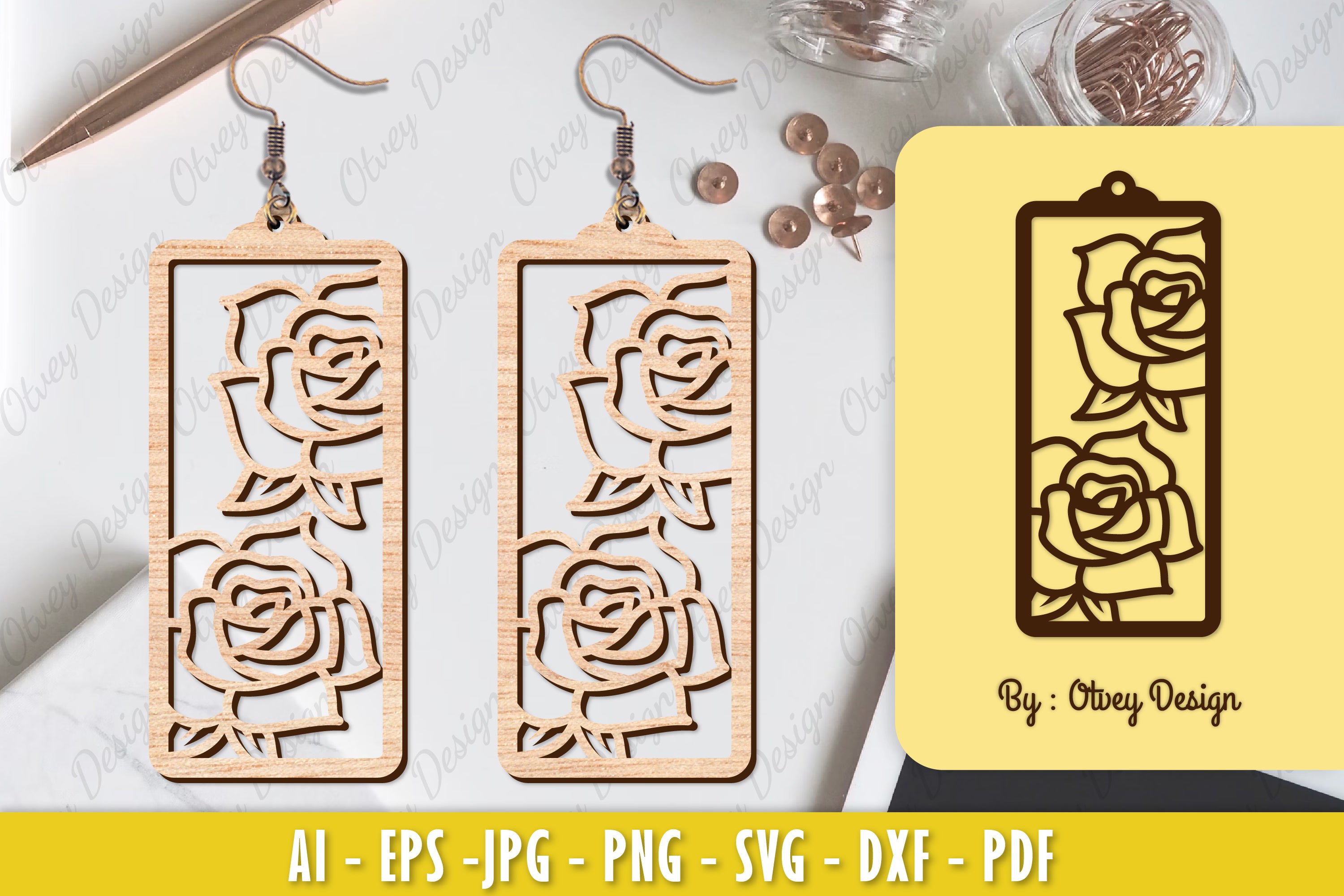 Flower Earring Laser Cut SVG Bundle 118 - CraftNest - Digital Crafting and Art