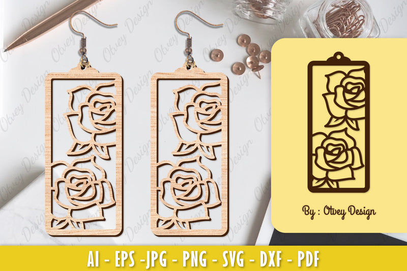 Flower Earring Laser Cut SVG Bundle 118 - CraftNest - Digital Crafting and Art