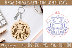 Zebra Animal Keychain SVG Bundle - CraftNest - Digital Crafting and Art