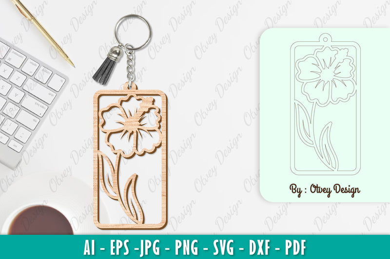 Flower Keychain SVG Bundle 10 - CraftNest - Digital Crafting and Art