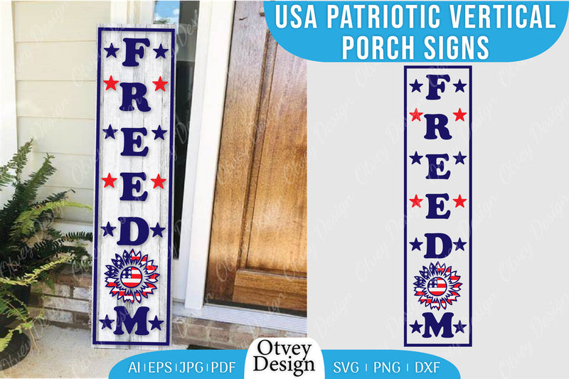 USA Patriotic Vertical Porch Signs SVG Bundle 18 - CraftNest - Digital Crafting and Art