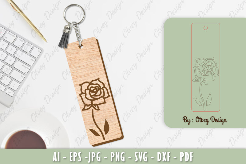 Flower Keychain Laser Cut SVG Bundle 48 - CraftNest - Digital Crafting and Art