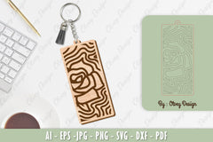 Flower Keychain Laser Cut SVG Bundle 8 - CraftNest - Digital Crafting and Art