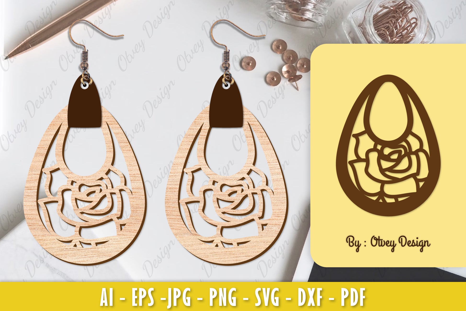 Flower Earring Laser Cut SVG Bundle 58 - CraftNest - Digital Crafting and Art