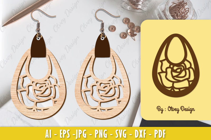 Flower Earring Laser Cut SVG Bundle 58 - CraftNest - Digital Crafting and Art