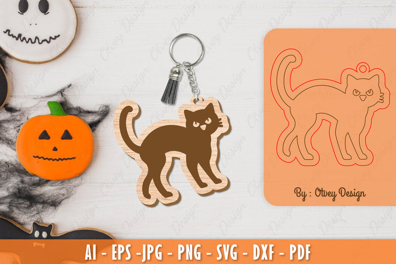 Halloween Keychain Laser Cut SVG Bundle 9 - CraftNest - Digital Crafting and Art