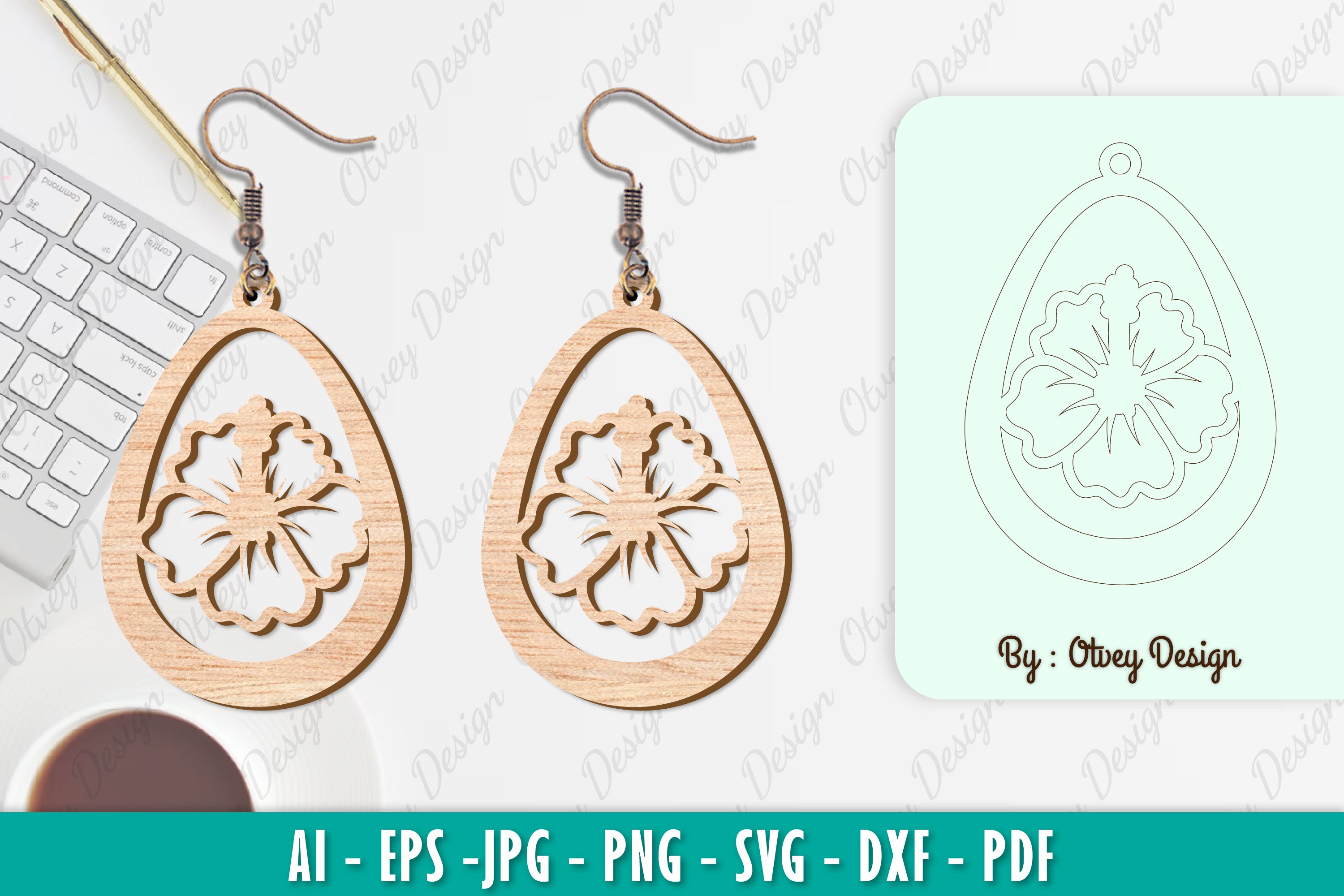 Flower Earring SVG Bundle 22 - CraftNest - Digital Crafting and Art