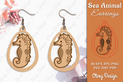 Earring Sea Animal Laser Cut SVG Bundle 8 - CraftNest - Digital Crafting and Art