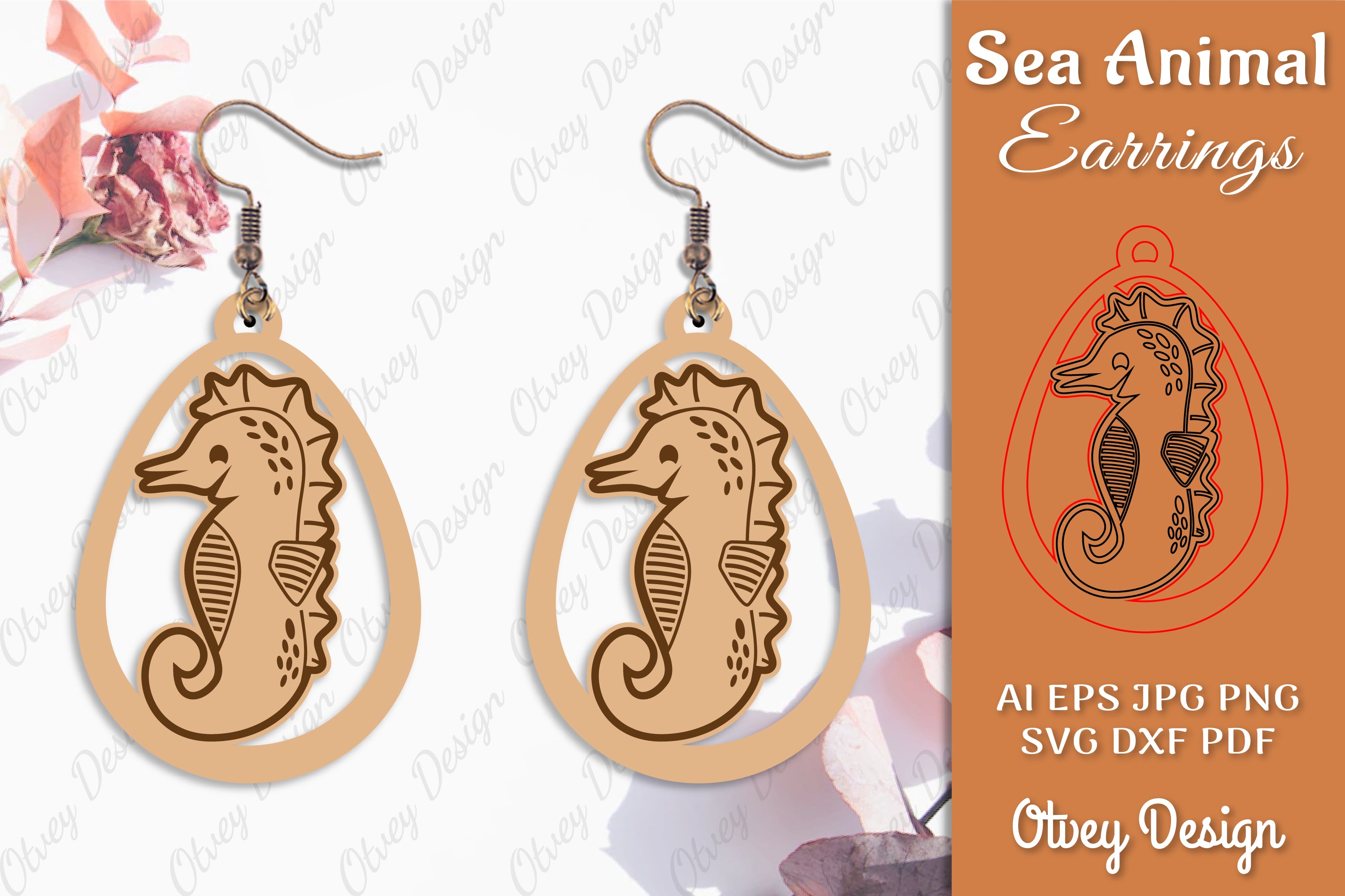 Earring Sea Animal Laser Cut SVG Bundle 8 - CraftNest - Digital Crafting and Art