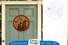 Snowman Round Door Ornament Lasercut SVG Bundle 8 - CraftNest - Digital Crafting and Art