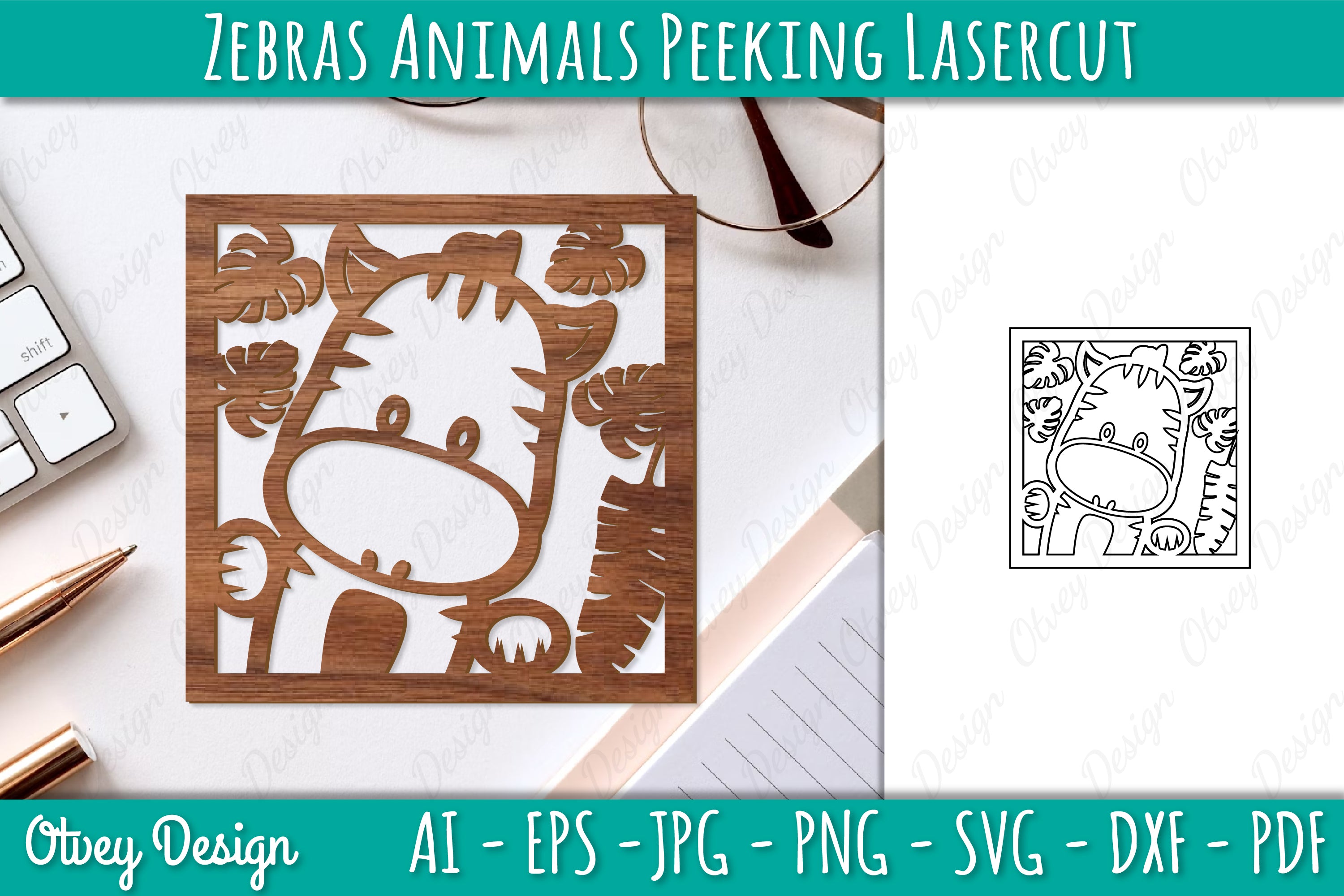 Animals Peeking Lasercut SVG Bundle 13 - CraftNest - Digital Crafting and Art