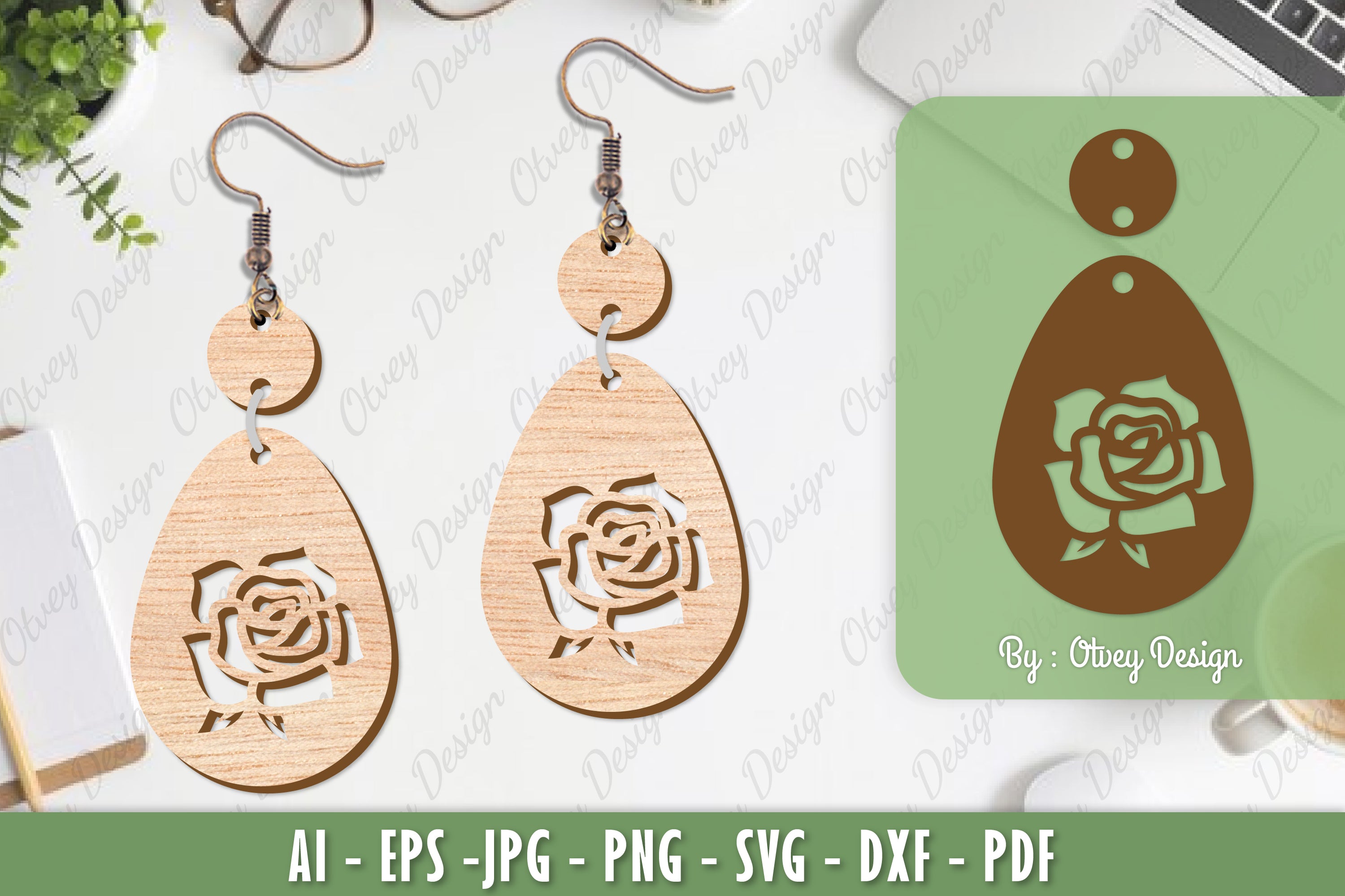 Flower Earrings Laser Cut SVG Bundle 28 - CraftNest - Digital Crafting and Art