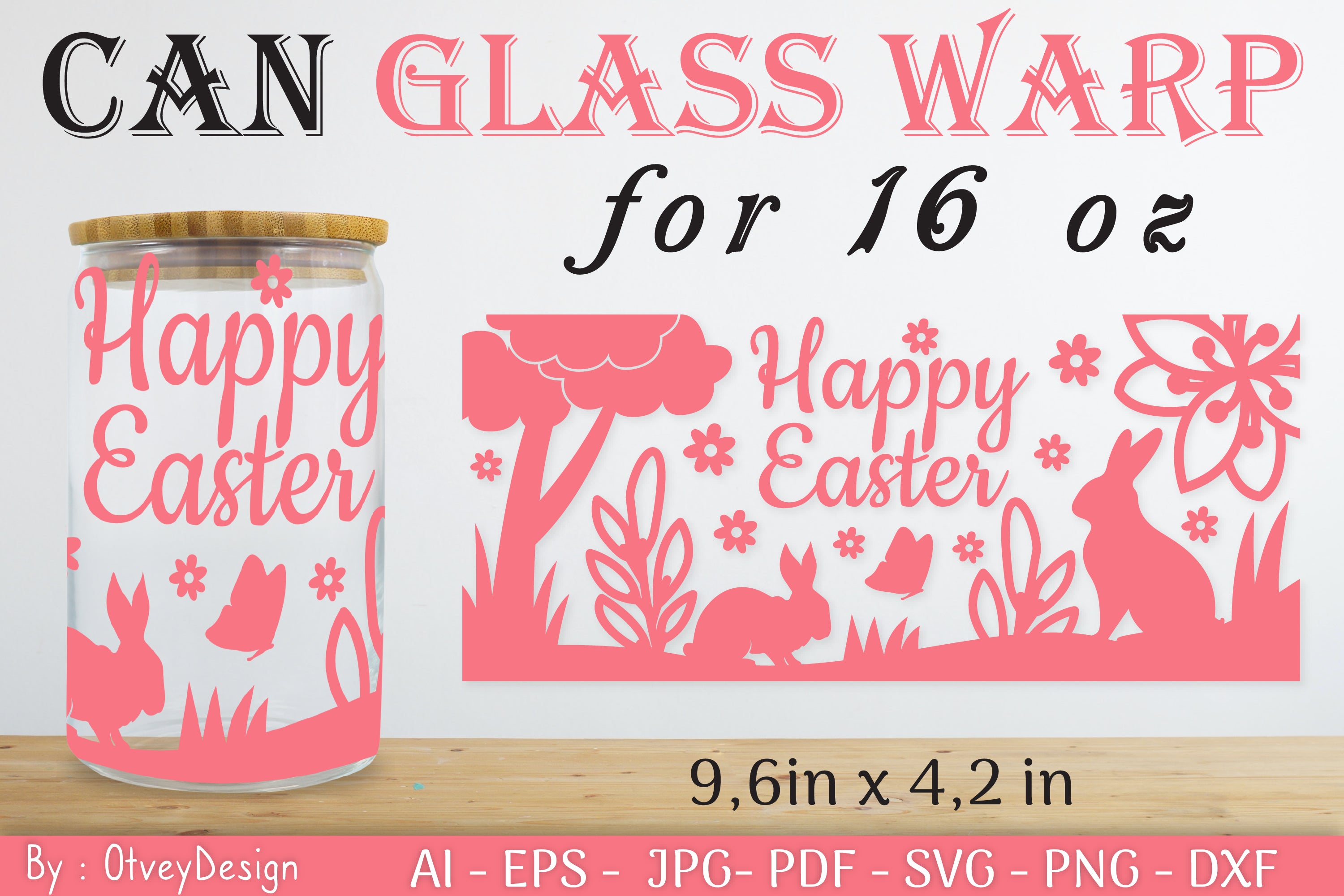 Happy Easter Day 16oz Can Glass Wrap SVG Bundle 10 - CraftNest - Digital Crafting and Art