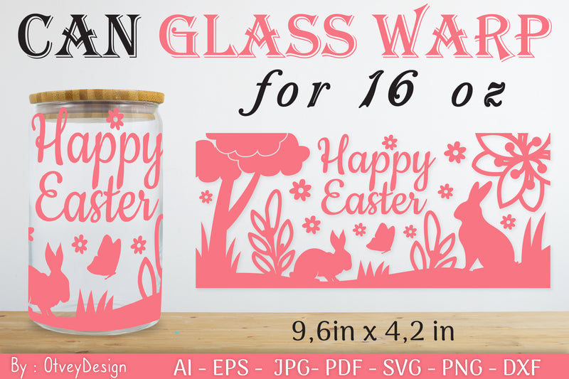 Happy Easter Day 16oz Can Glass Wrap SVG Bundle 10 - CraftNest - Digital Crafting and Art