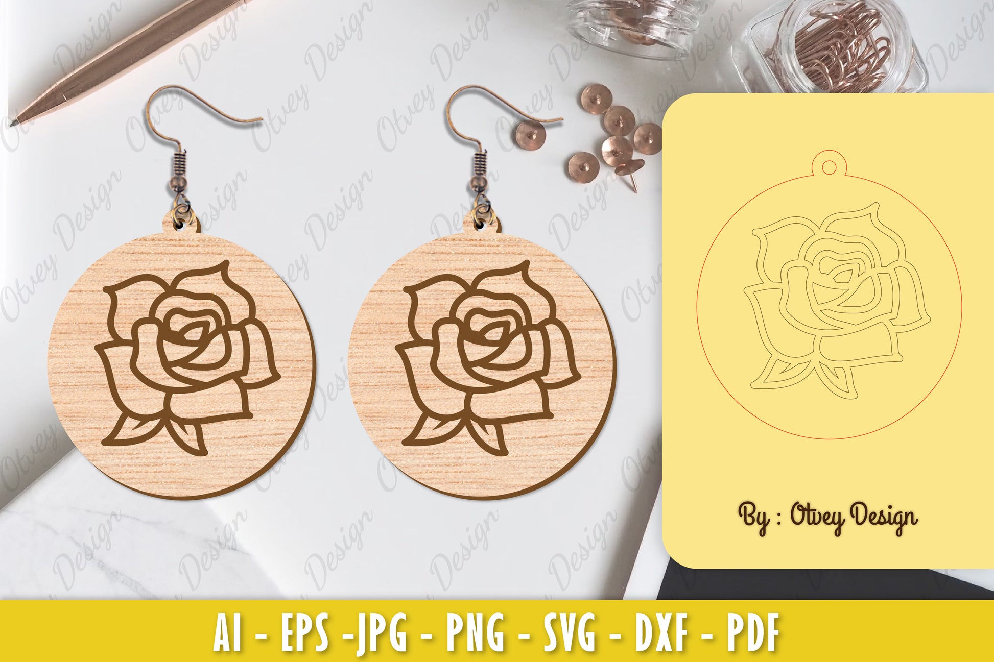 Flower Earring Laser Cut SVG Bundle 28 - CraftNest - Digital Crafting and Art