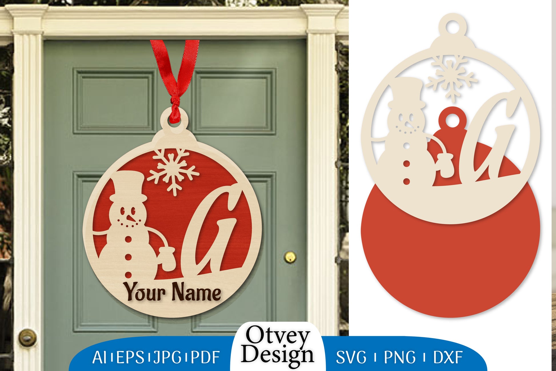 Snowman Name Christmas Ball SVG Bundle 14 - CraftNest - Digital Crafting and Art