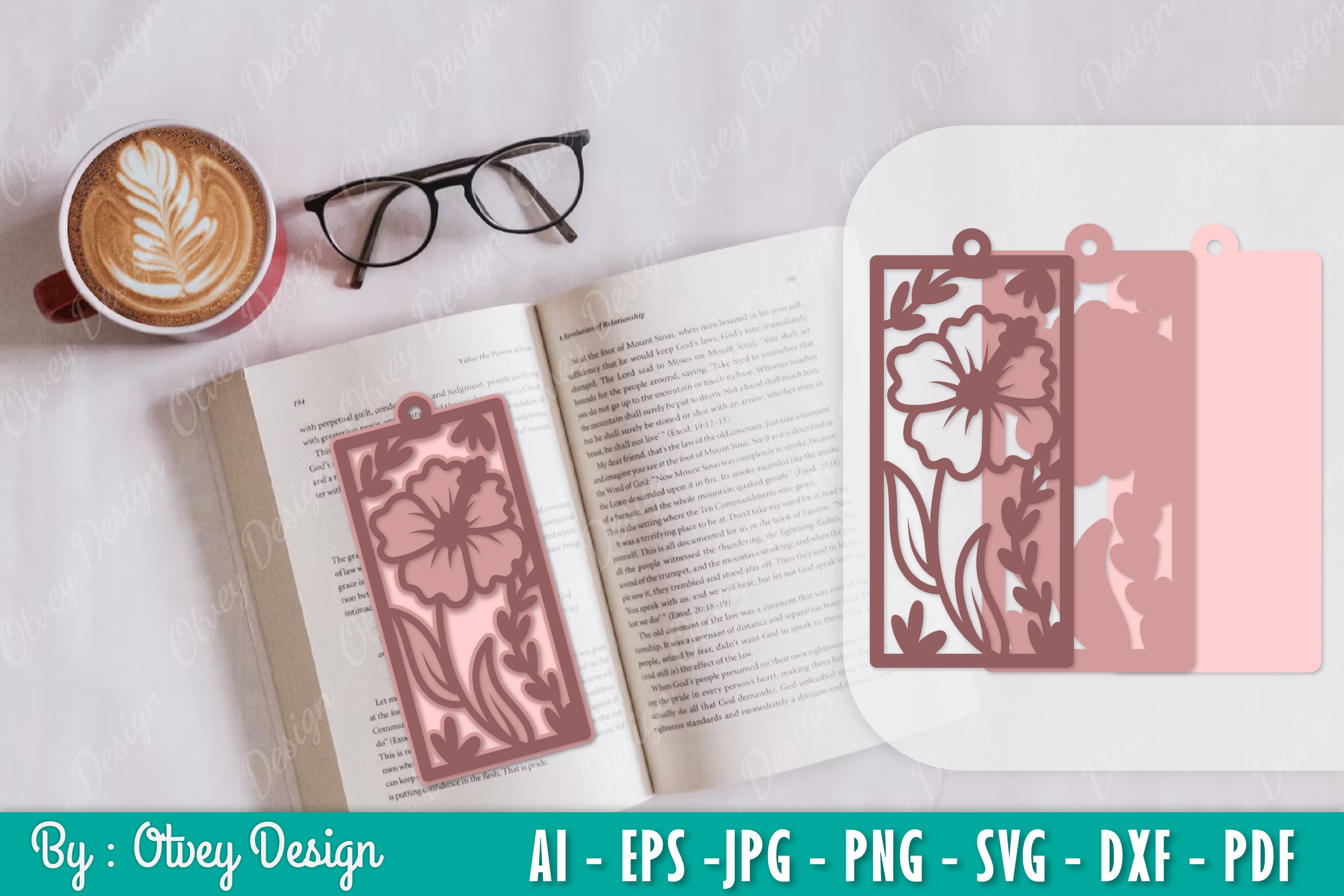 Flowers Bookmark SVG Bundle 10 - CraftNest - Digital Crafting and Art