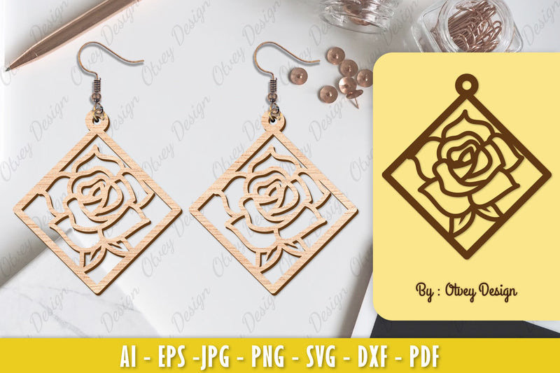 Flower Earring Laser Cut SVG Bundle 8 - CraftNest - Digital Crafting and Art
