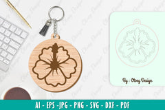 Flower Keychain SVG Bundle 34 - CraftNest - Digital Crafting and Art