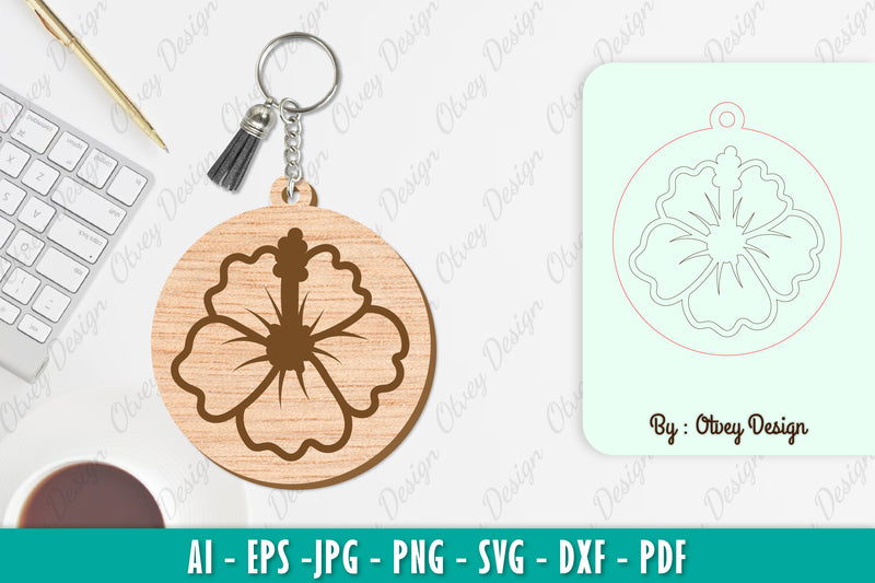 Flower Keychain SVG Bundle 34 - CraftNest - Digital Crafting and Art