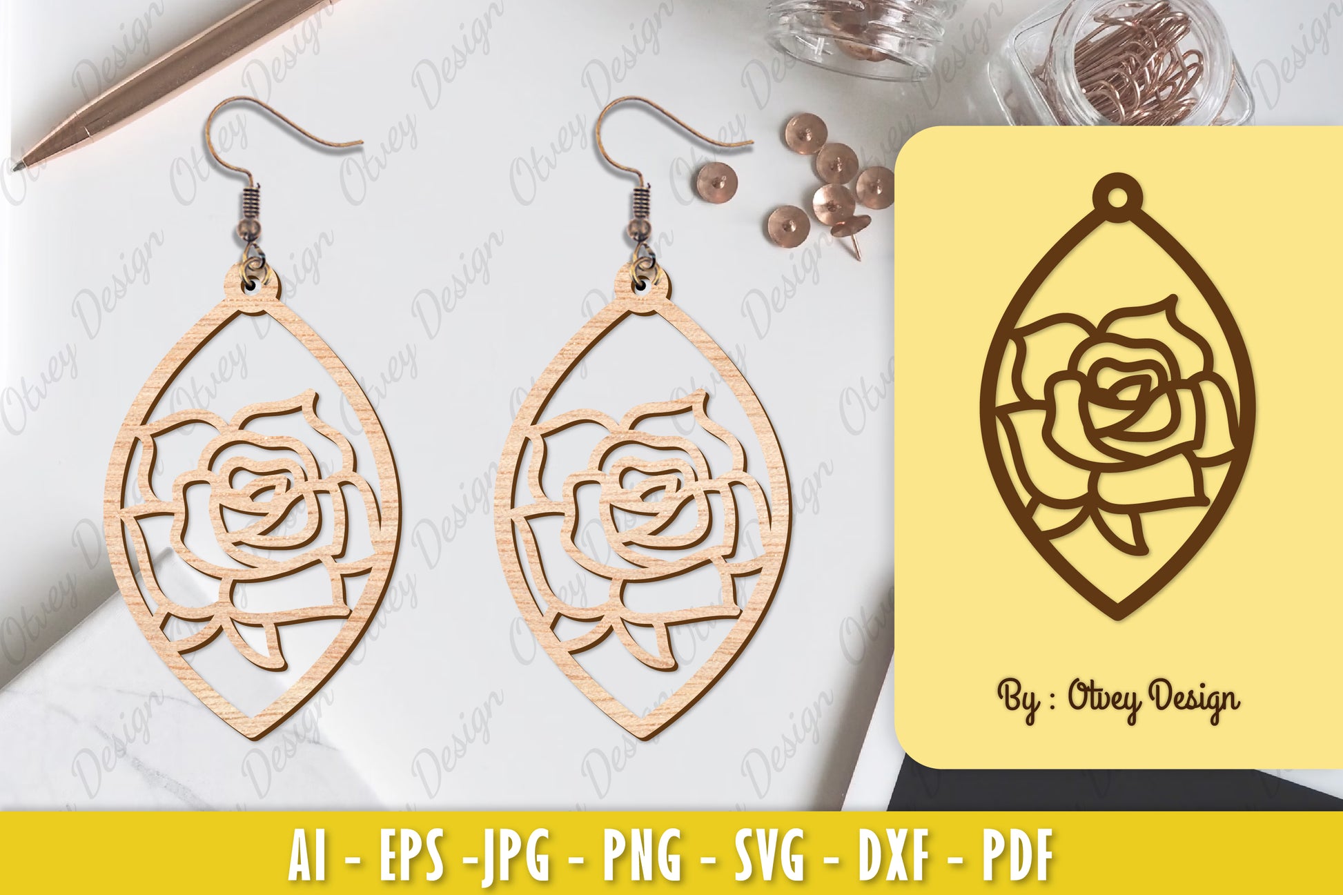 Flower Earring Laser Cut SVG Bundle 18 - CraftNest - Digital Crafting and Art