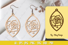 Flower Earring Laser Cut SVG Bundle 18 - CraftNest - Digital Crafting and Art