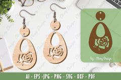 Flower Earrings Laser Cut SVG Bundle 48 - CraftNest - Digital Crafting and Art