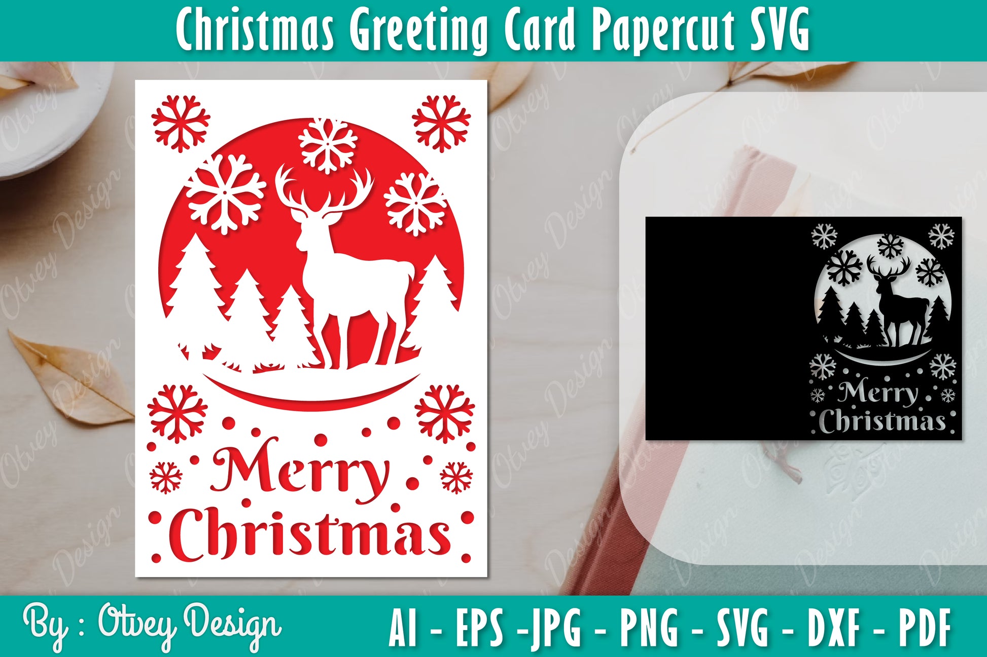 Christmas Greeting Card SVG Template Bundle 2 - CraftNest - Digital Crafting and Art